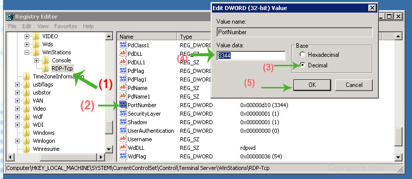 Windows RDP Port Modification